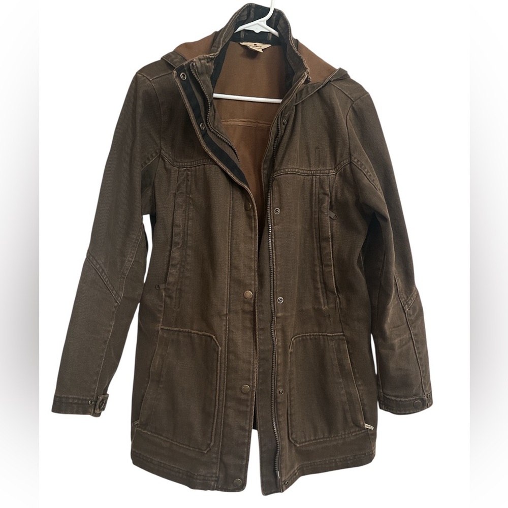 Woolrich denim utility barn coat jacket Brown Women's